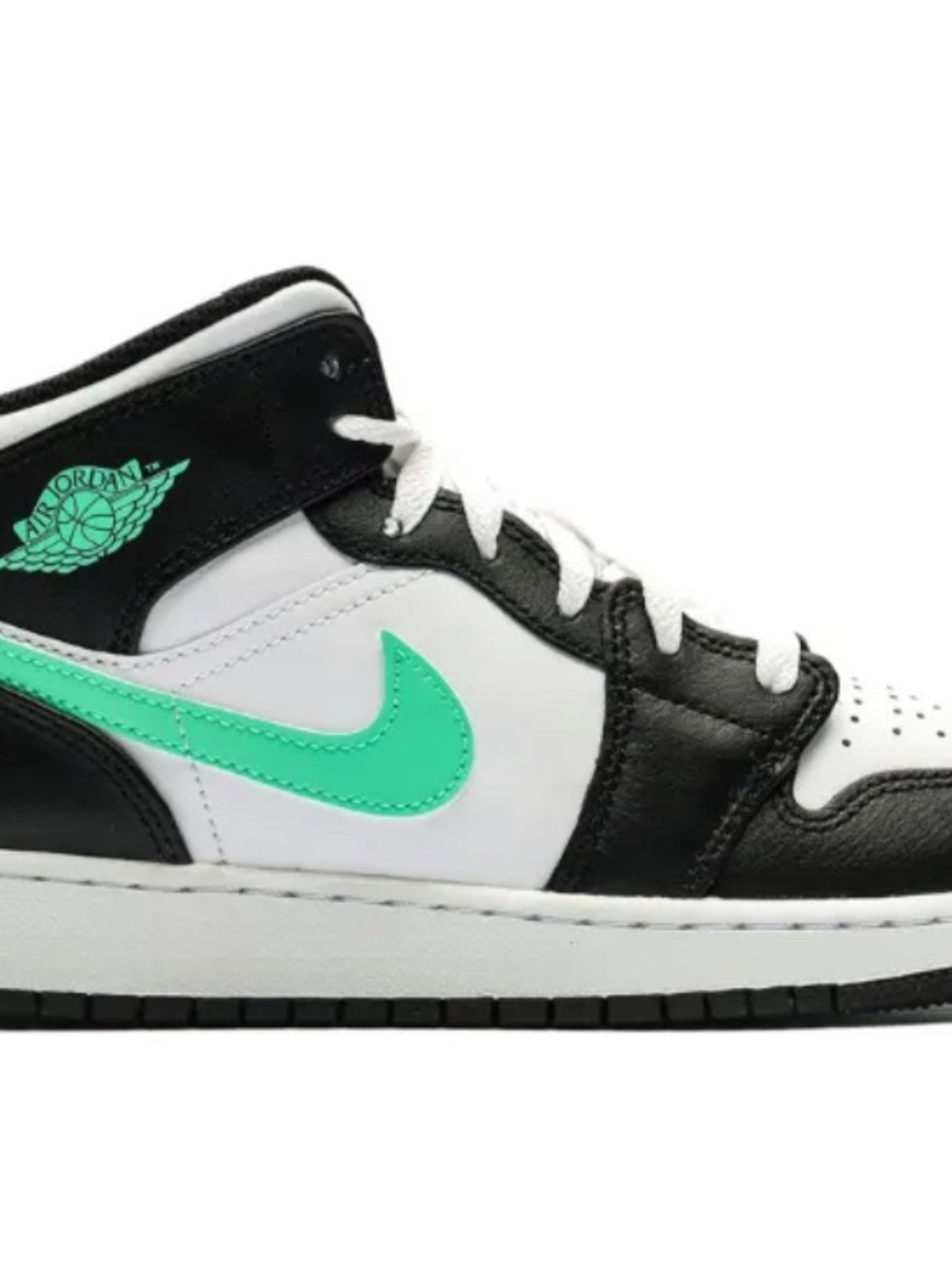 Jordan Kids High-Top Sneakers in Black, White & Mint Green